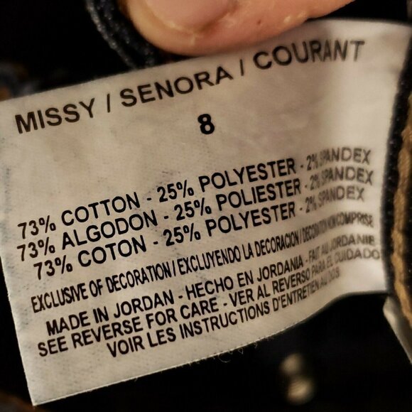 Nine West NW Dark Wash Straight Leg Jeans 8 - Picture 7 of 7